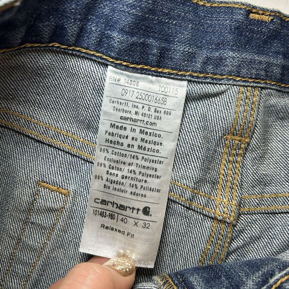 Carhartt Mens Jeans Relaxed Fit Straight Leg Denim Blue Size 40x32 - Picture 4 of 8